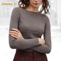Clothing Factory Wholesale Custom Women Autumn Winter Cashmere Top Pull Pullovers Long Sleeve Slim Close Fitting Sweaters