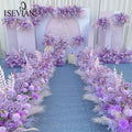 ISEVIAN Purple Artificial Arch Flower Arrangement Row Road Lead for Wedding Decoration Backdrop
