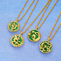 24k Gold Cat Eye Pendant Necklace Vietnam Sand Gold Malay Jade Dragon Pendant Necklace Women