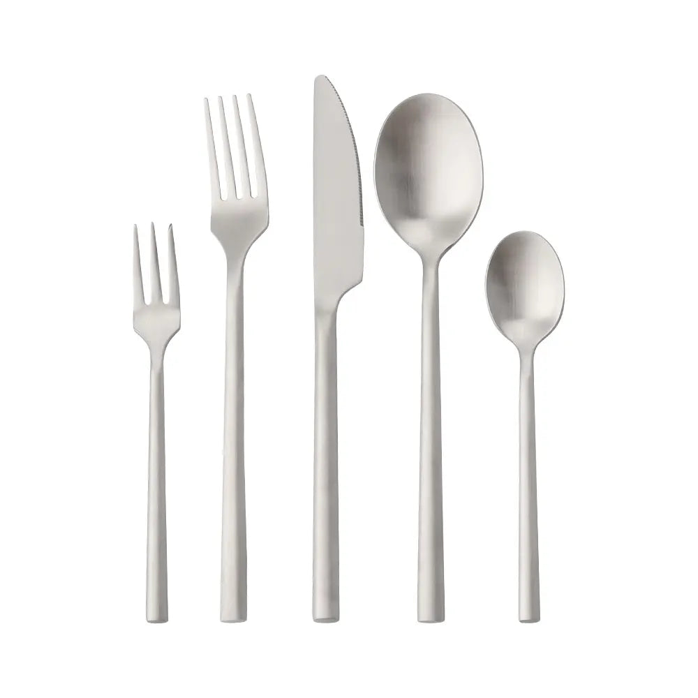 Modern Stainless Steel Silver Customized Flatware Set with LFGB Certification