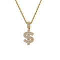CN353 Brass Setting CZ  Pendants Hip Hop Necklace Bling Bling Jewelry