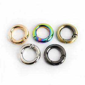 MeeTee H7-3 10mm Colorful Open Spring Buckle Alloy O Ring Hook Loop for Handbag Strap Connecting Hardware Buckles Accessories