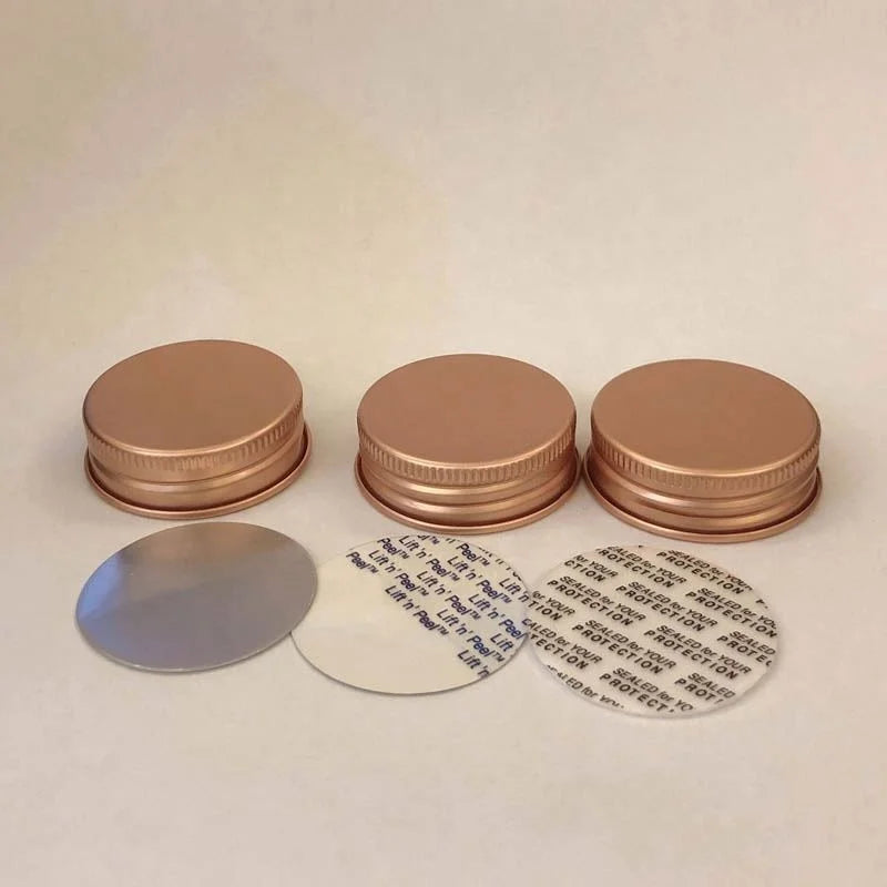 Bottle Closure 38/400 38mm 38 400 Ribbed Copper Color Aluminium Cover Screw Caps for Glass Bottles