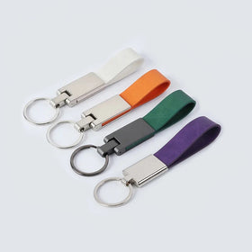 Wholesale Promotional Gifts Pu Leather Metal Keychain Logo Sublimation Blanks Key Chain Ring Luxury Car Custom Leather Keychain