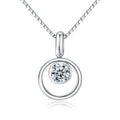 Genuine 925 Sterling Silver Round Multi Bezel Set GRA 0.3CT VVS Moissanite Necklace  Women Engagement Wedding Party Necklace