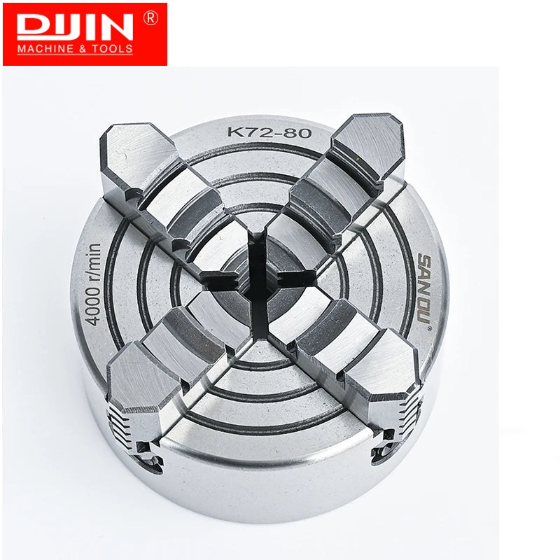 Mini 4 Jaw Independent Hardened Steel Lathe Chuck K72-80 SANOU Brand Manual High Accuracy Metal Lathe Chuck at Discount