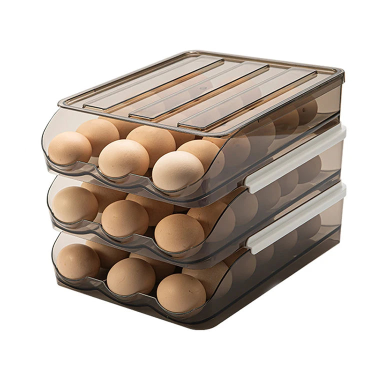 Hot Sale 18/24 Holder Drawer Type Kitchen Refrigerator Rolling Container Storage Boxes & Bins for Efficient Storage