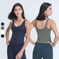 Removable Padded V-Neck Sports Bra Custom Logo Yoga Wear Crop Top Womens Gym Tank Tops