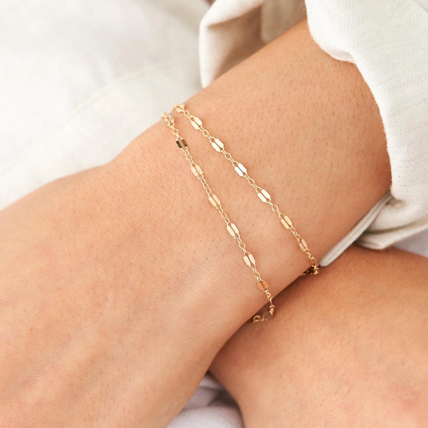 EManco Adjustable Gold Color Stainless Steel Chain Bracelets Dainty Stainless Steel Jewelry Women DIY Layered Bracelets