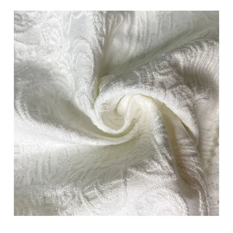 Harvest Cheap Price Plain Dyed Imitation Embroidery Jacquard Woven Fabric for Skirt