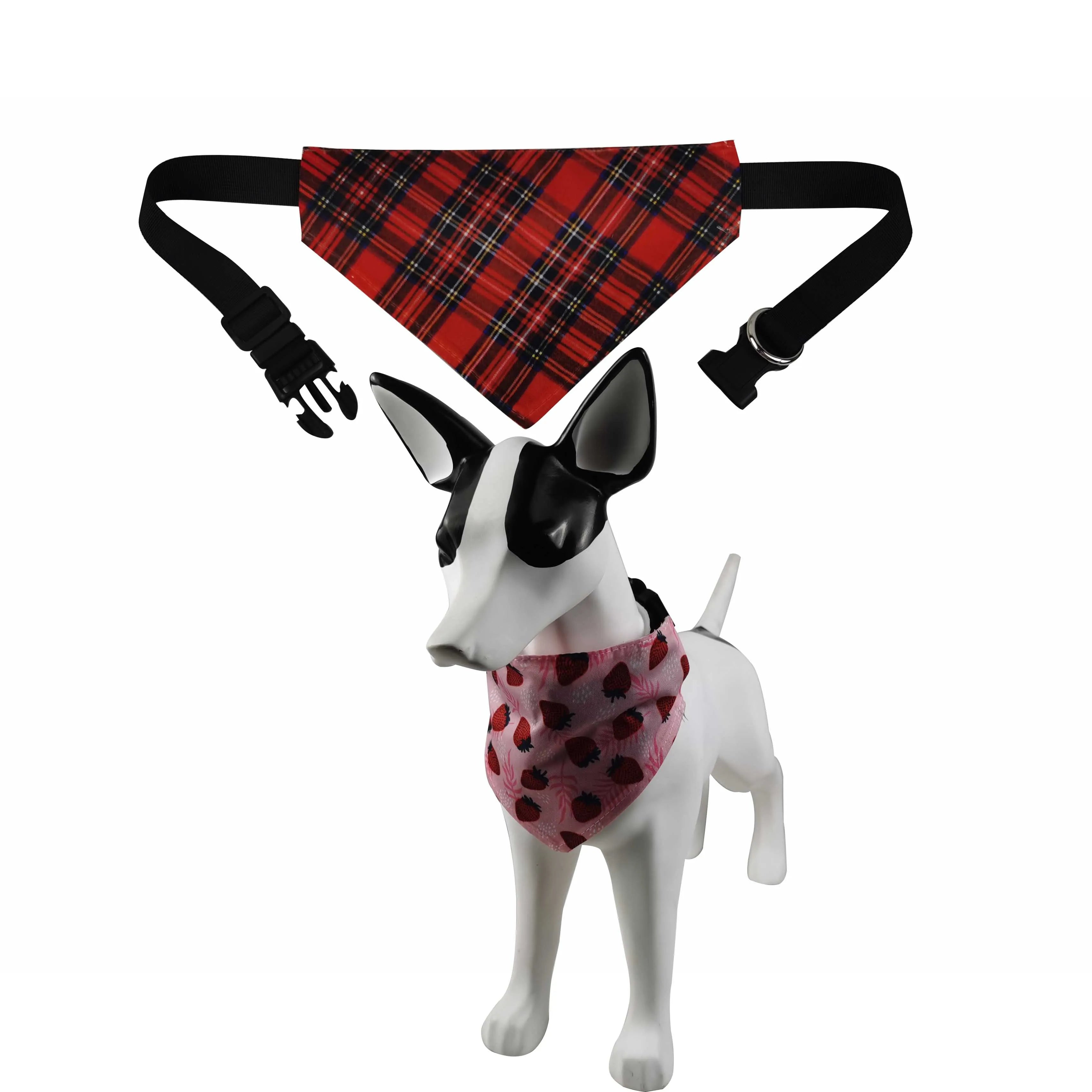 Custom Fabric Pet Dog Scarf Bandana Clothes with Collar Fashion Printed Pet Accessories