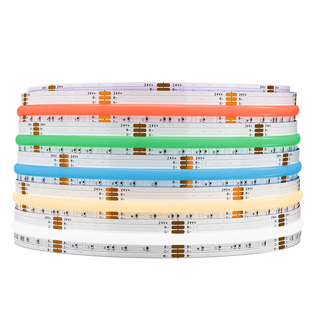 New Product FCOB RGBCCT 6 Pin 12mm DC24V 960 LEDs RA90 Dimmable Flexible RGB RGBW COB Led Strip Light MegaBDM