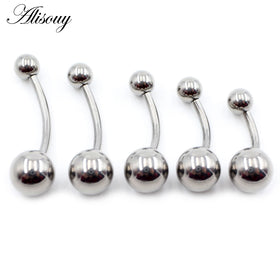 Wholesale 8-16mm Length G23 Titanium Steel Ball Barbell Sexy Ball Belly Ring Navel Piercing Women Men Button Ring Body Jewelry
