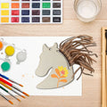 Novelty Personalized Christmas Fun 12PCS DIY Wooden Horse Unicorn Craft for Pendant Funny Gift