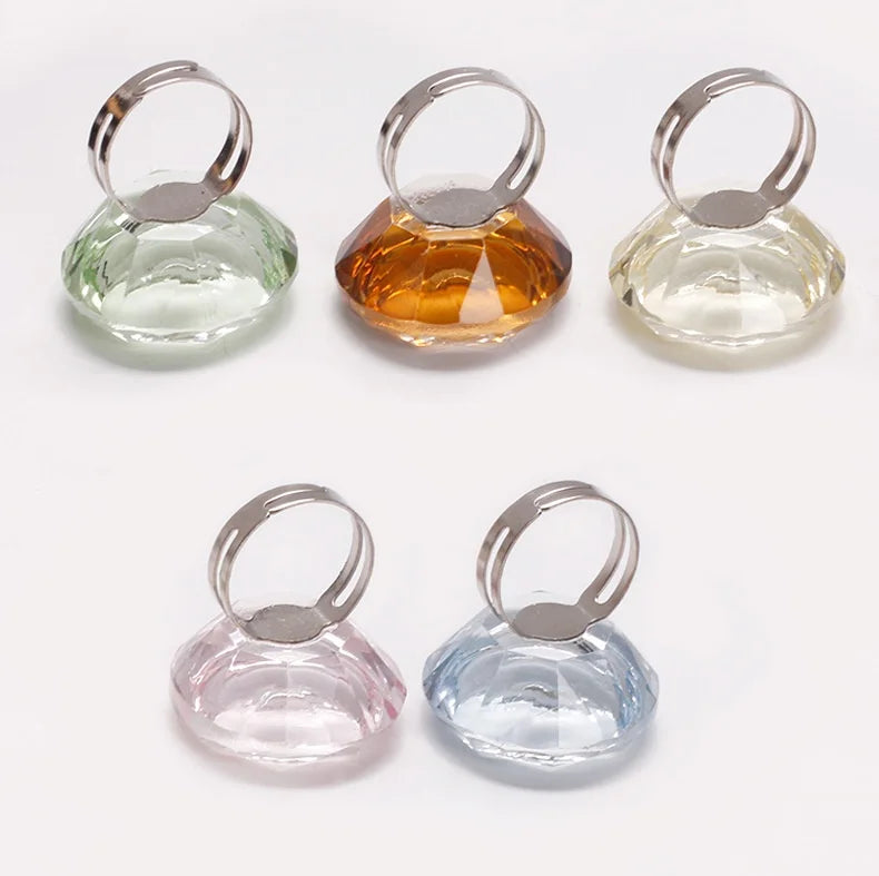 Wholesale Eyelash Graft Glue Crystal Ring Holder Colorful Glass Lash Extension Blossom Cup Glue Pallet Holder