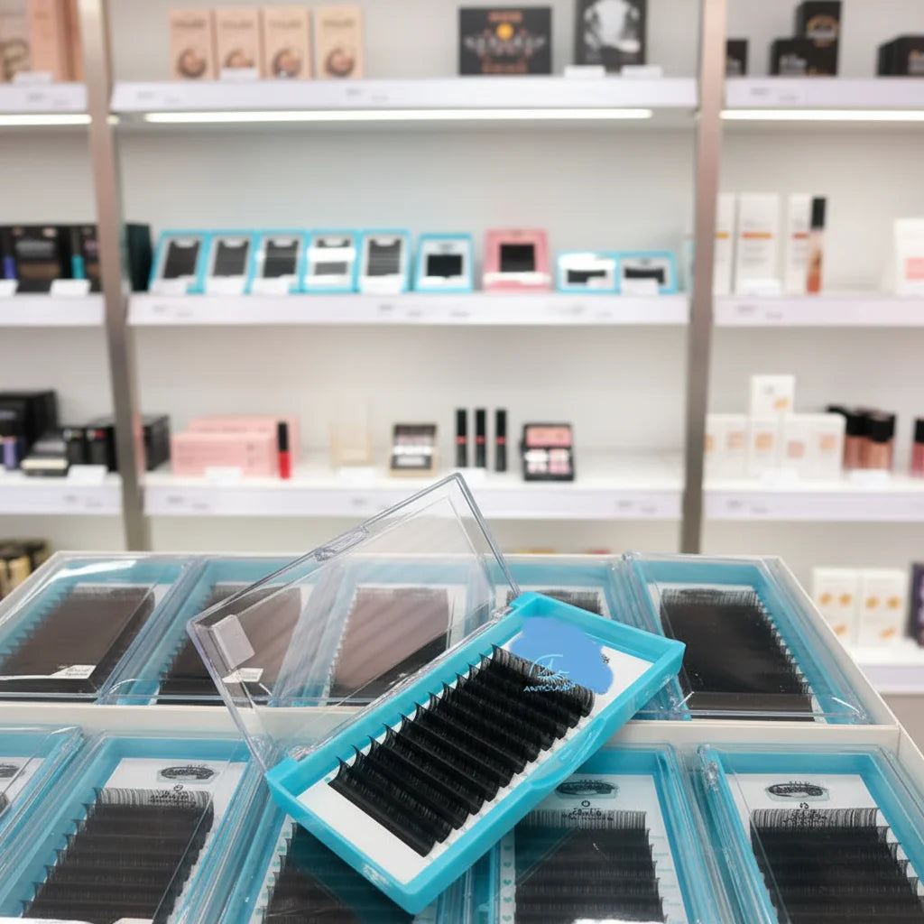 Wholesale 0.05 0.07 Cc d Dd Curl Velvet PBT Matte Soft 10mm Individual Lash Extension Trays Cashmere Black Eyelash