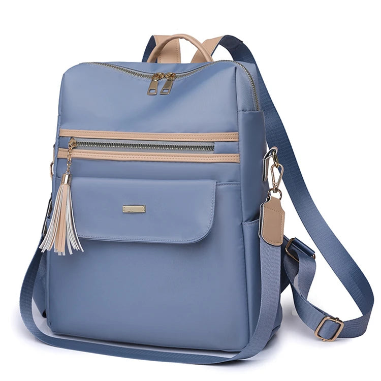 2026 New Waterproof Softback Nylon Gym Vintage Girls Students Backpack with Zipper Closure Trendy Grey Design Cheap Price