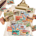45 Pieces/Pack Department Store Label Box-Packed Stickers Decorative Retro Magazine Bill Diy Journal Material Pasteup