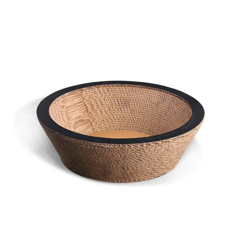 High-density Eco-Friendly Simple Corrugated Paper Cardboard Cat Scratcher Bowl for Cats & Small Animals