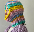 S9195 New 2023 Women Girls Chunky Warm Crochet Hood Mask Multi Colored Winter Balaclava Face Mask Hand Knitted Ski Mask