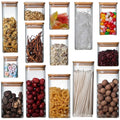 High Borosilicate Transparent Glass Jar Bamboo Wood Lid Eco-Friendly Home Kitchen Condiments Storage for Food Cereal Spice