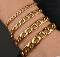 Explosive Personality Bracelet Stainless Steel 18K Gold Thick Chain Bracelet Spot for Women and Man