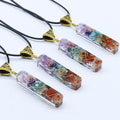 G528 Wholesale Chakra Healing Natural Stone Pendant with Adjustable Cord 7 Chakra Stones Necklace