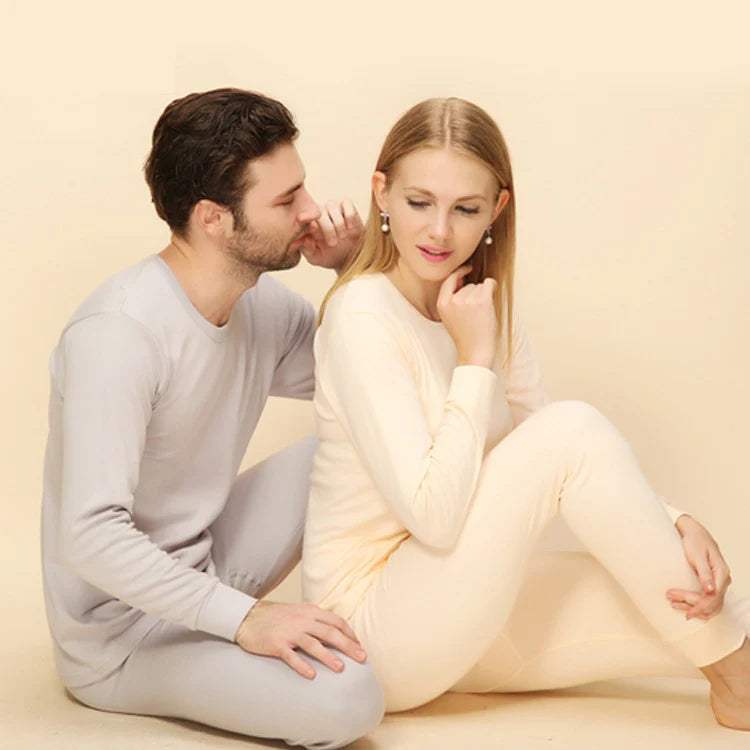 100% Cotton Men's Long Johns Thermal Underwear Eco-Friendly Knitted Comfortable Breathable for Winter Keeps Warm