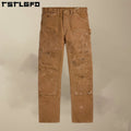 Wholesales Custom Denim Factory Flare Jeans Women Men Slim Carpenter Cargo Stack Denim Pants Distressed Carpenter Pant