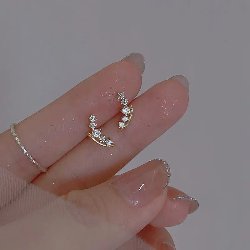 NEW Fashion Jewelry 925 Sterling Silver Simple Stud Earring Jewelry for Women Versatile 925 Silver Earring Piercing Jewelry