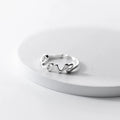 Fashion 925 Sterling Silver Letter Ring Adjustable Open LOVE Shape Finger Rings Jewelry for Women
