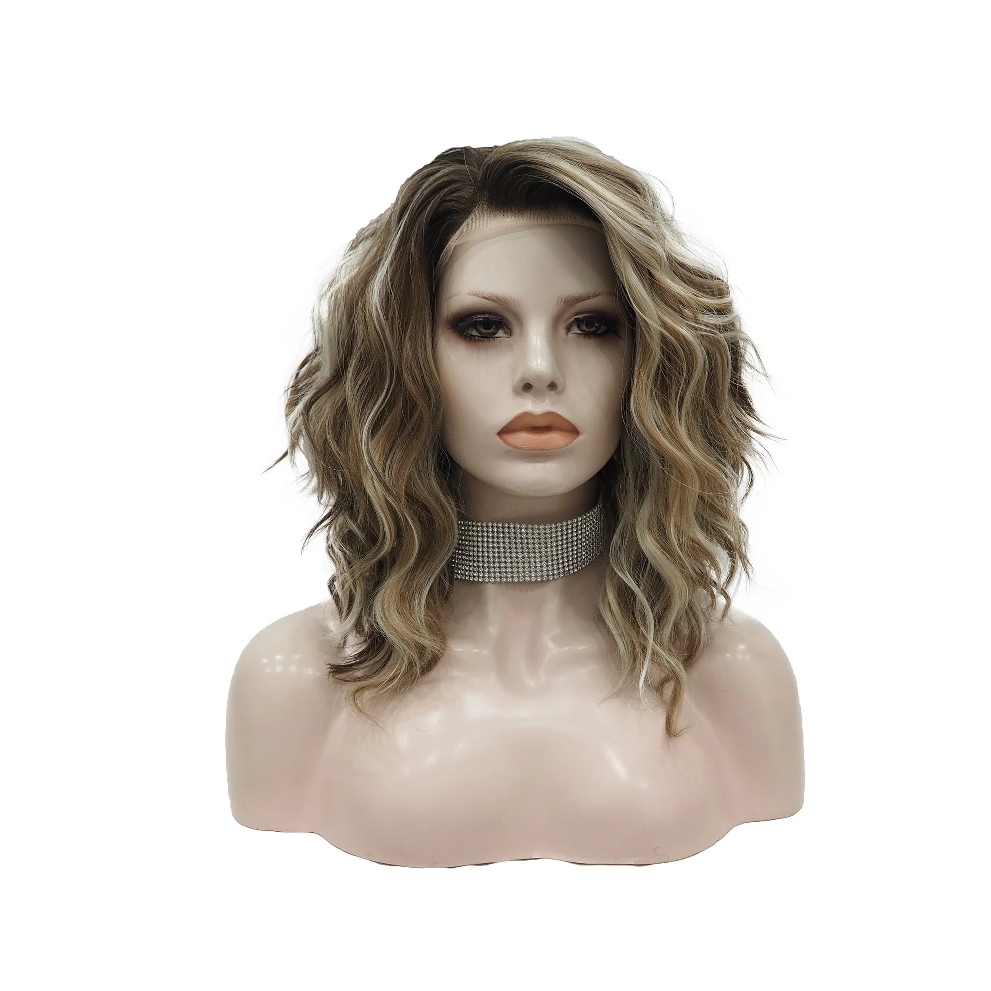 Celebrity 14inch Ombre Natural Color Short Curly WigCosplay Premium Synthetic Wigs Futura Heat Resistant Synthetic Hair Wig