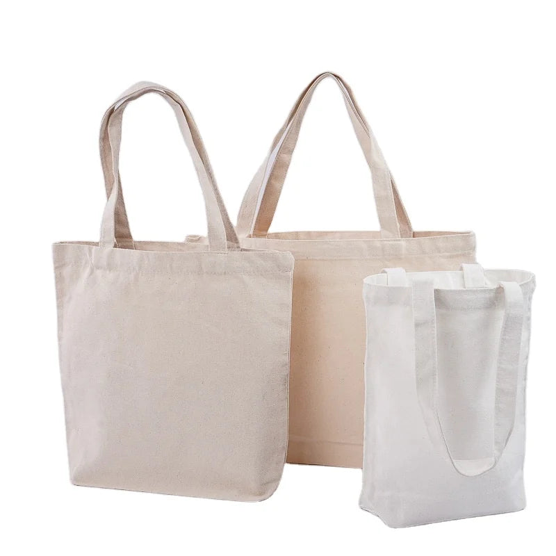 Custom Logo Size Printing Reusable Plain Organic Cotton Canvas Shopping Bag Cotton Canvas Tote Bag
