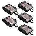 Gelory Black Portable Travel Shoe Bags Waterproof Nylon Storage Tote Pouch with Zipper for Men & Women