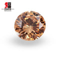 Baifu Jewelry Top Quality Loose Round Dark champagne CZ