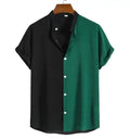 Custom Bowling Shirt Short Sleeve Classic Retro Stand Collar Shirt Black Red Cotton Mid-century Inspired Style Men Shirts