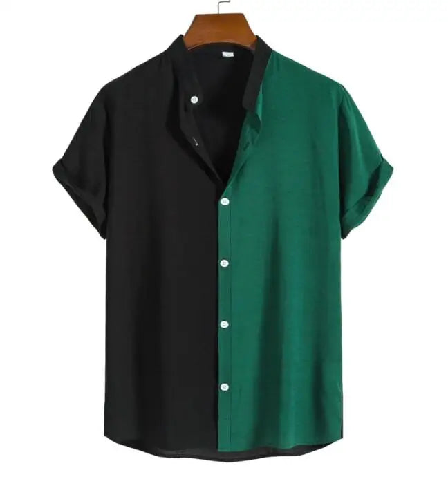 Custom Bowling Shirt Short Sleeve Classic Retro Stand Collar Shirt Black Red Cotton Mid-century Inspired Style Men Shirts