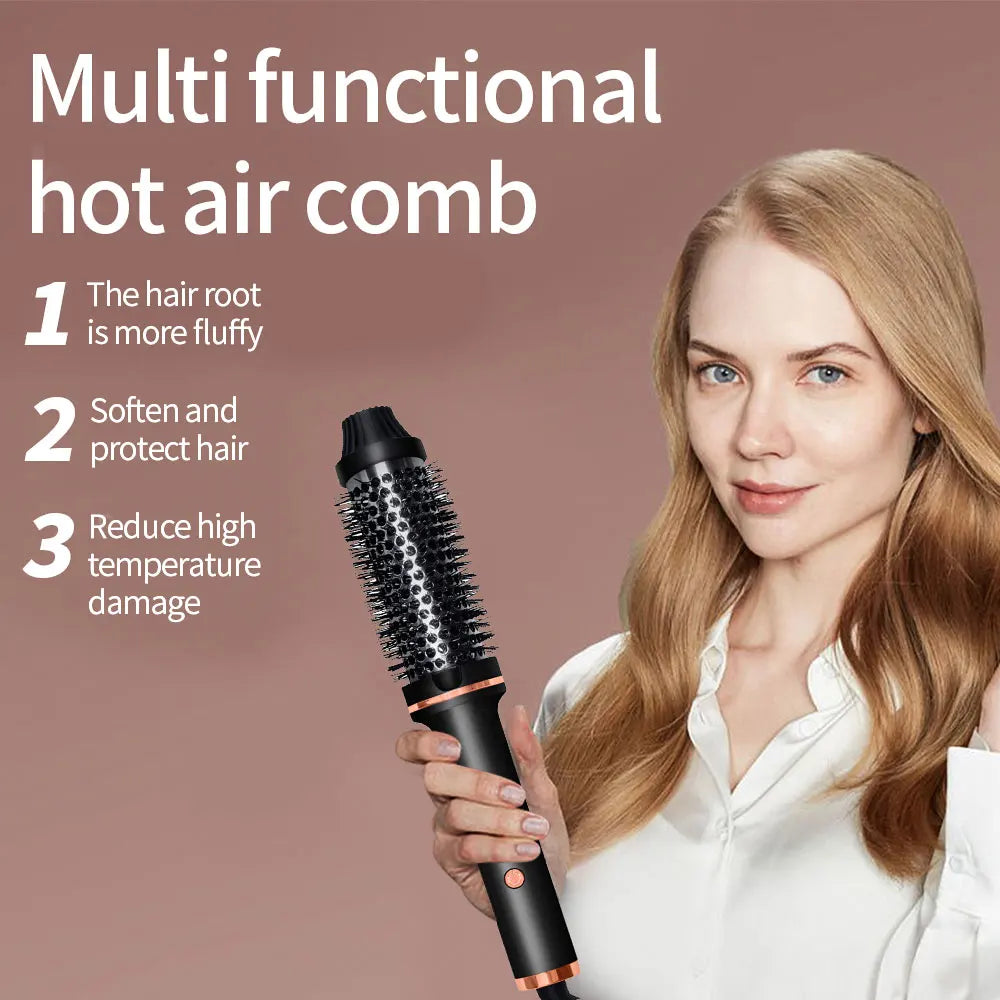 Professional Heated Volume Brush 3 in 1 Medium Hair Large Ionic Ceramic Barrel Creating Loose Curls and Volume Hot air Brush