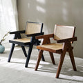 K/D Pack Black Rattan Factory American Style Solid Wood Wholesale Wood Restaurant Dine Chair Dining Room Furniture Room Morden