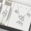 2024 Trendy Necklace Fine Jewelry Heart Locket Pendant Double Heart Necklace Set for Women