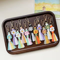 Creative Boho Style Macrame Keychain Handmade Knitted Wood Accessory with Cute Daisy for Promotional Bag Add-ons
