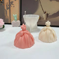 3D Bowknot Wedding Dress Bride Shape Scented Silicone Candle Molds DIY Handmade Gift Resin Candle Molds