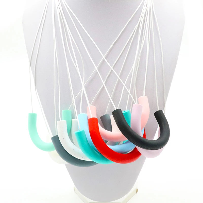 U-Shaped Silicone DIY Beads Necklace Custom Logo Loose Design DIY Silicone Beads