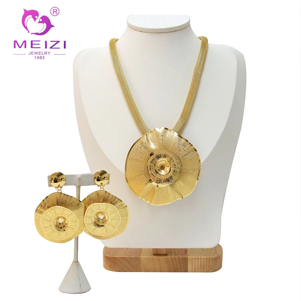 MEIZI Jewelry Dubai Gold Earring Necklace Jewelry Sets for Women 2022