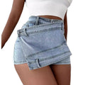 RNSHANGER Fashion Elegant Y2k Denim Shorts for Girls All-Match Women's Daily Party Club Shorts Zipper Fly High Waist Jean Shorts