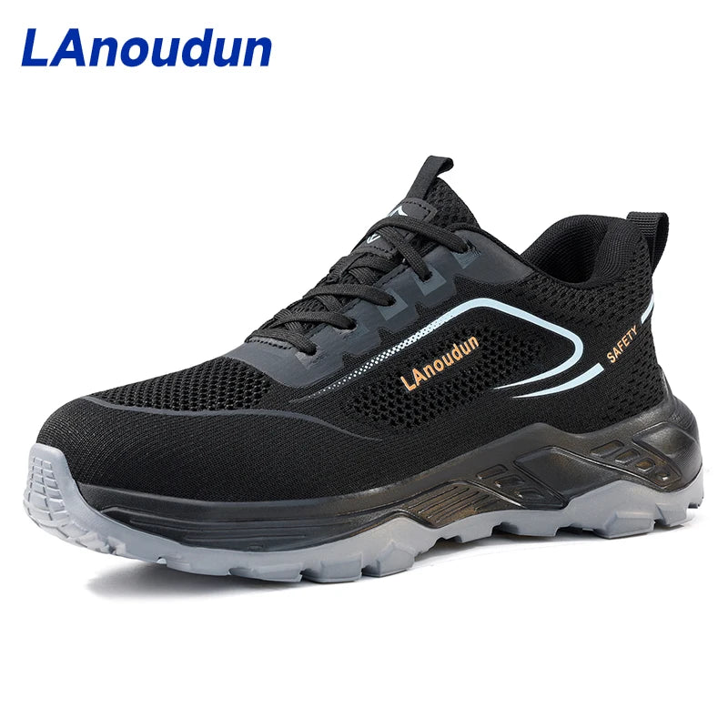 LAnoudun Men's Winter Sports Series Anti-Puncture Work Shoes Fashion Safety Shoes with Plastic Outsole