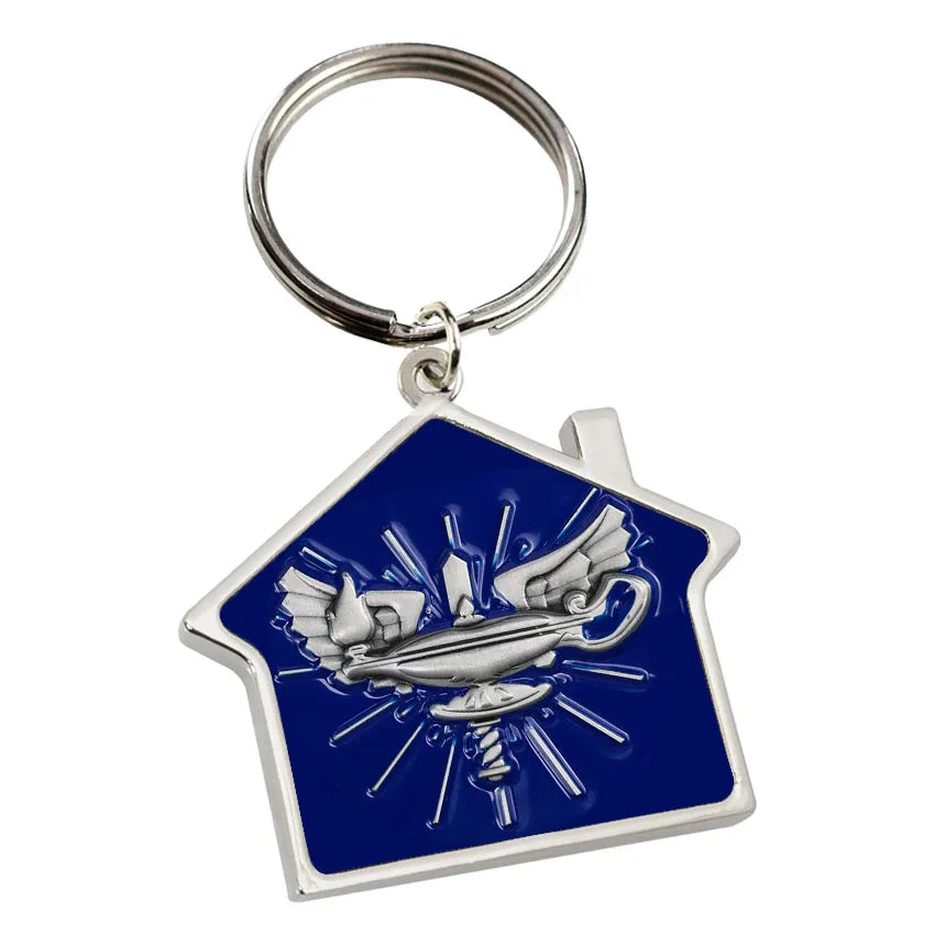 Wholesale Design logo Promotional Keyring Metal Custom First Home House Shaped Keychain Keyrings