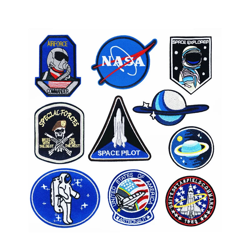 Small Towel Embroidered Label Patch Iron-On 3D Sequins Custom Design Fabric for Garment Hats Shoes