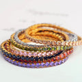Wholesale Stainless Steel Multi-colors Full Zircon Stretch Elastic Tennis Bracelets Zircon Bracelet Women Girl