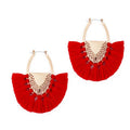 Promotion Gift Wholesale Top Design Fashion Earrings Jewelry Bohemian Statement Handmade Tassel Dangle Fan Women Earring